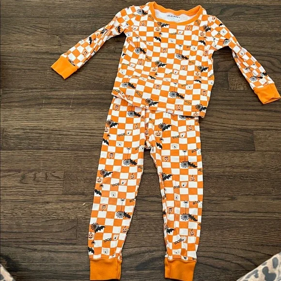 Old Navy Orange and White Checkered Kids One Piece