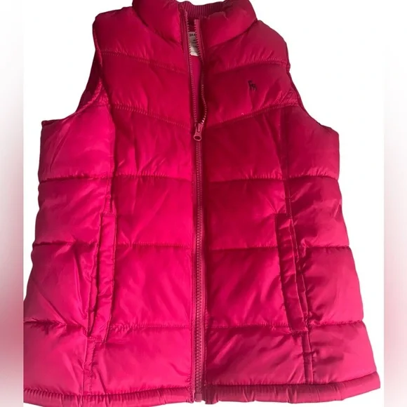 Old Navy Girls Pink Puffer Vest Quilted Zip Up Lightweight Winter Layer - XL