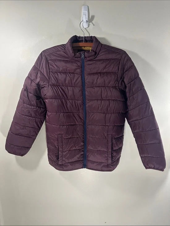 Old Navy Boy’s Quilted Puffer Coat Jacket in Burgundy Red XL (14-16)
