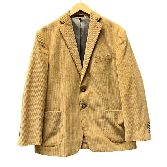 JoS A‎ Bank Corduroy Blazer Sport Coat Classic Academia Coastal Tan Mens 42 S