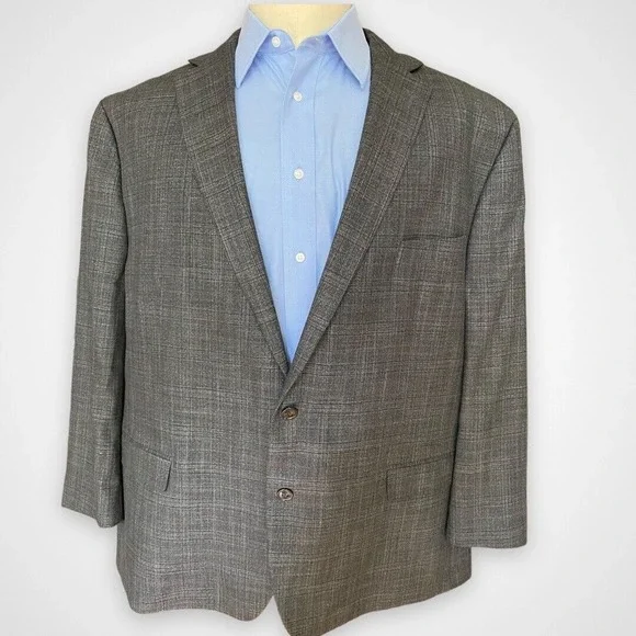 Chaps Mens Size 52 Blazer Sport‎ Coat Gray Casual Career Jacket