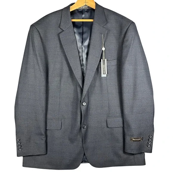 Bert Pulitzer Blazer Mens 48R Charcoal Gray Classic Fit Wrinkle Resistant NWT