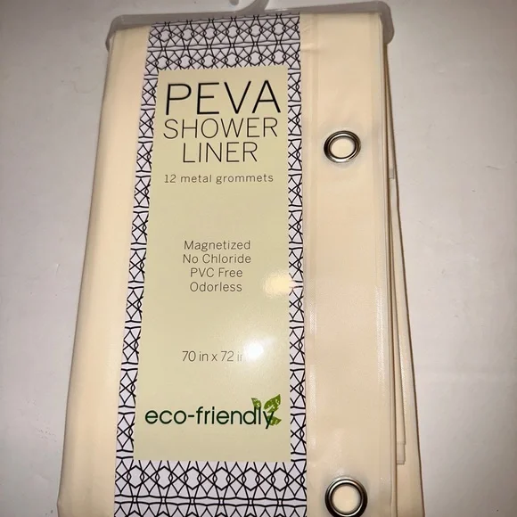 Peva  Shower Curtain Liner With Magnets Hold Liner 70 X 72 In.