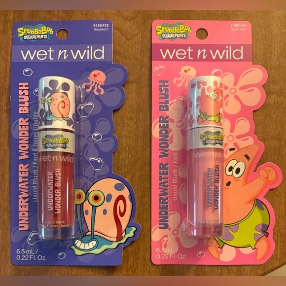 2-Pc Wet N Wild SpongeBob Underwater Wonder Liquid Blush Coral Pink NEW/SEALED