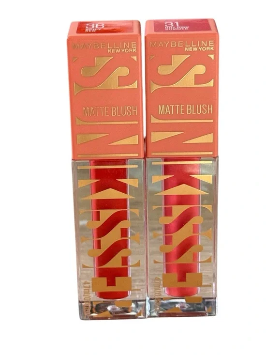 Maybelline Sunkisser Matte Liquid Blush Duo Shades 31 hot pink 36 spicy red New