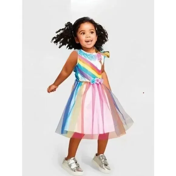 NEW Hyde & Eek Boutique Girls 4T/5T Rainbow Fairy Unicorn Costume