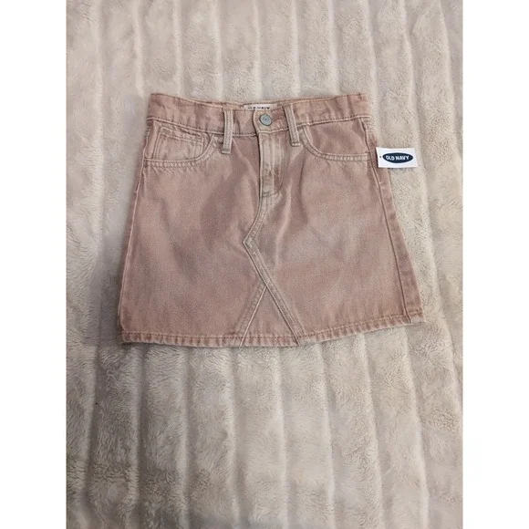 Old Navy NWT Girl's Pink Denim Cotton Mini Skirt‎ Size Small