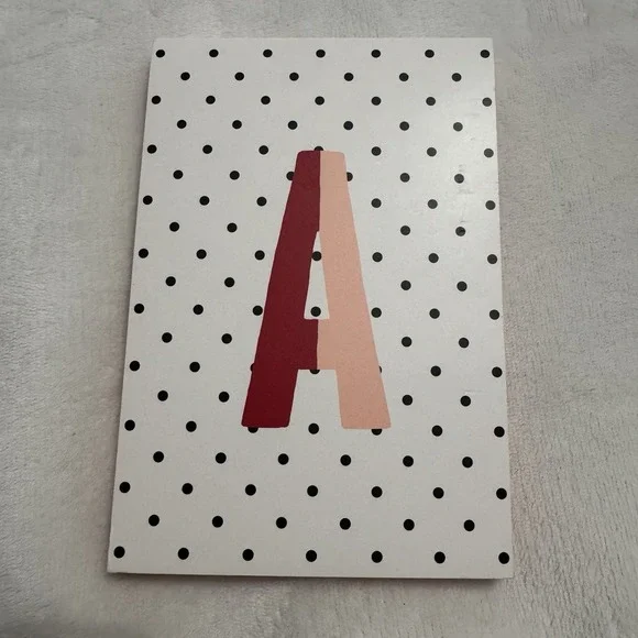 Kate Spade New York Monogram A Polka Dot Notepad Journal Stationery Designer NEW