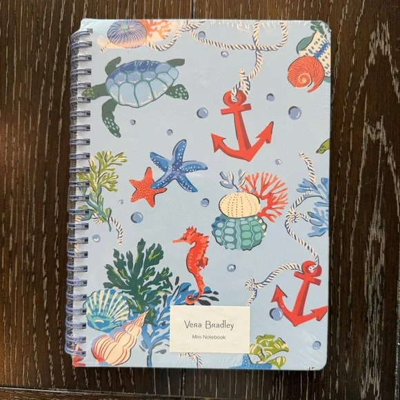 Vera Bradley Mini Notebook‎ Anchors Aweigh Print College Ruled Spiral Sealed