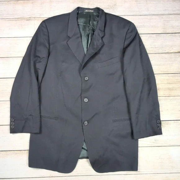 Giorgio Armani Le‎ Collezioni Black Pure Virgin Wool Blazer Jacket Italy 42