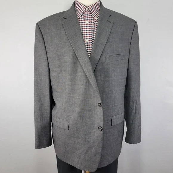 Lauren Ralph Lauren Men's Sport Coat Blazer Two Button Gray Sharkskin‎ Wool 50R