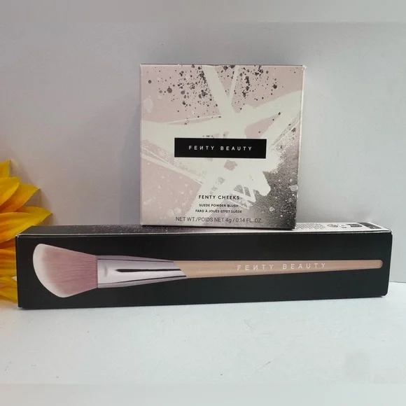 Fenty Beauty Suede Powder High-Impact Blush - “Just a Crush” and Blush Brush Set