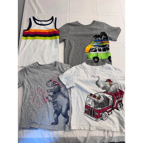 Boys 3T Top Bundle Carters Old Navy Garanimals Graphic Tees Tank 4 Piece Lot