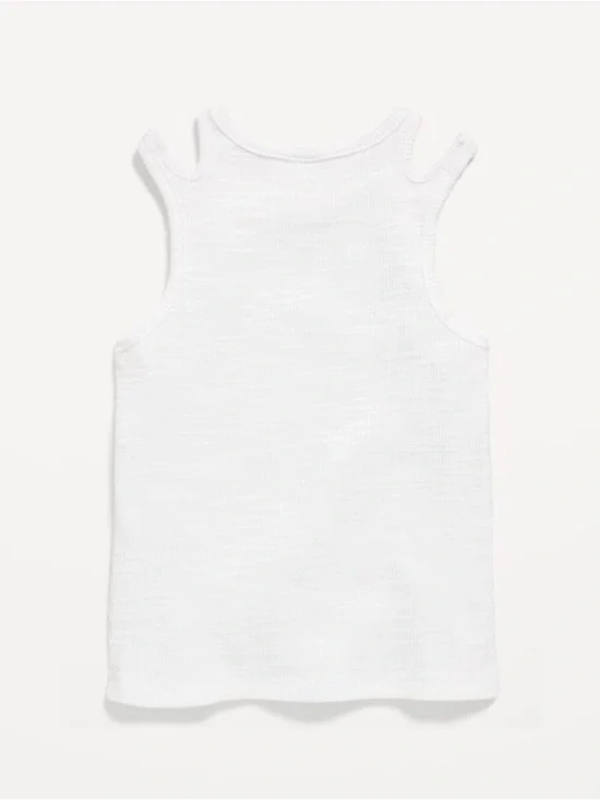 Old Navy | White Sleeveless Ribbed Tank Top, Girl’s Medium (8)