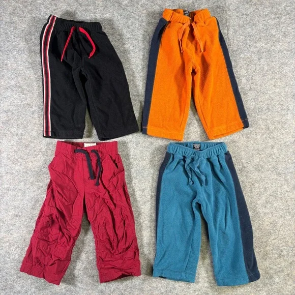 VTG Old Navy‎ Kids Bundle 4 Pairs Pants Fleece Athletic Size 18-24M Boys Y2K Lot