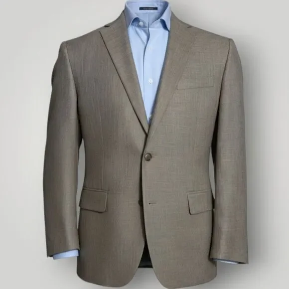 RALPH LAUREN Mens Blazer Sport Coat Two Button Suit Jacket Brown/Tan 43R