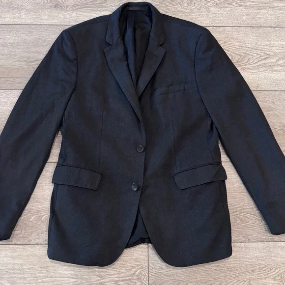 Hugo Boss Blazer Mens 40R Charcoal Grey‎ Reda Super 100 Wool Sport Coat