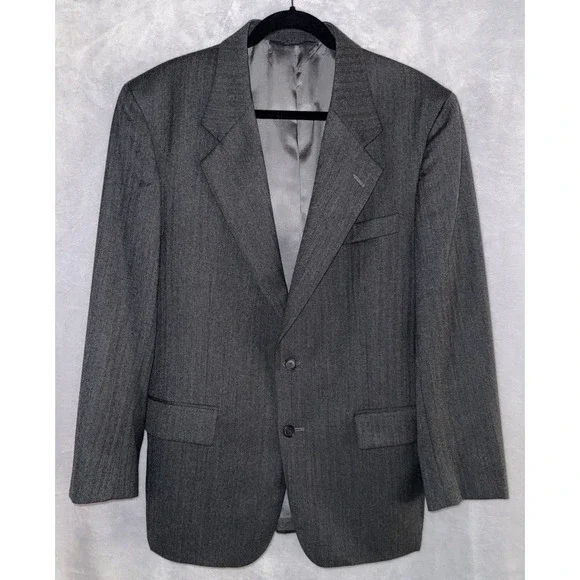 Jos A Bank Executive Collection Blazer 42R Charcoal Gray 100%‎ Wool Sport Coat