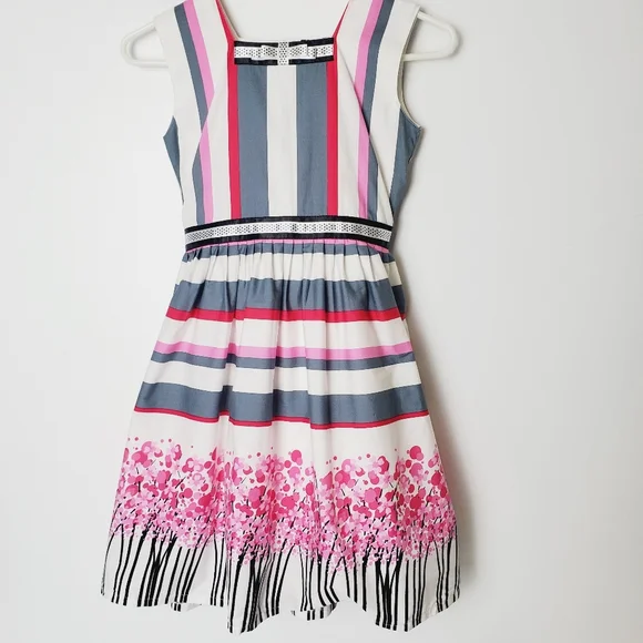 Sam de Fleur Striped Floral Cotton Dress