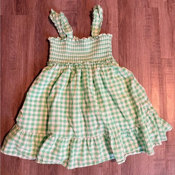 Janie and Jack Green Gingham Dress