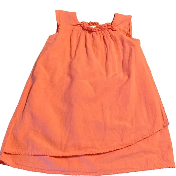 Garnet Hill Kids Sleeveless Coral Linen blend dress, size‎ 8.