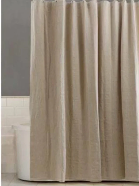 The Threadery Crinkle Linen Shower Curtain
