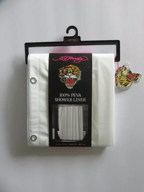 (#132) Ed Hardy Clear Shower Curtain Liner 100% PEVA 72x72