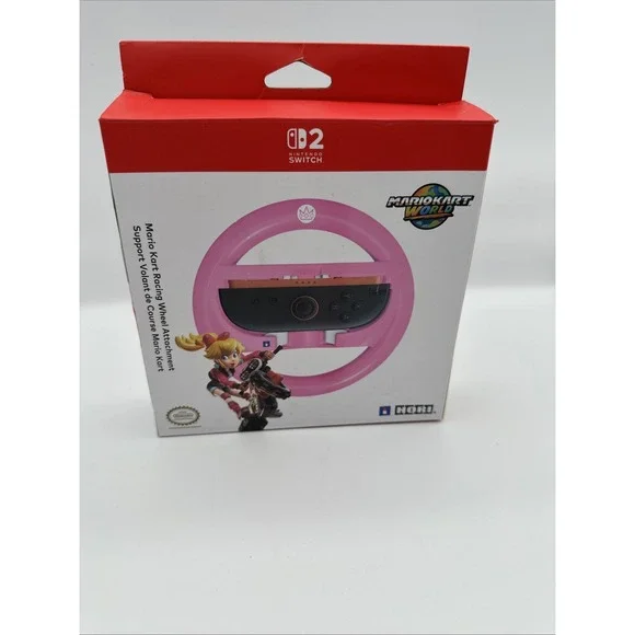 HORI Mario Kart Racing Wheel Nintendo Switch and Switch 2 Peach (OPEN BOX)