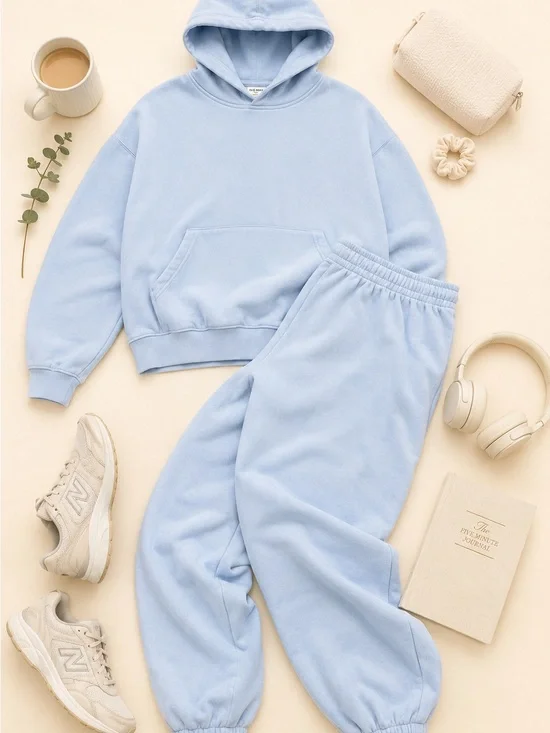 Old Navy SoComfy Pale Blue Hoodie & Jogger Sweat Set XXL Tall Lounge Set