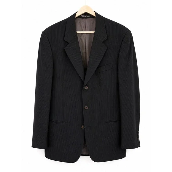 Hugo Boss Saks Fifth Avenue 100% Wool Pinstripe Blazer Sport Coat 42L