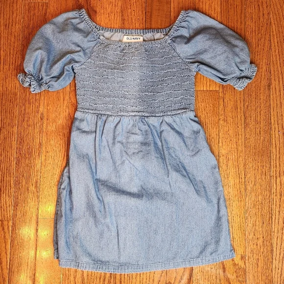 Chambray, denim girls dress