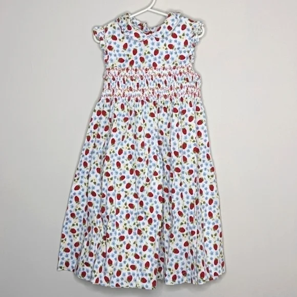 Laura Ashley Strawberry Smocked Dress 6x