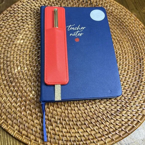 Eccolo Journal Notebook Pen Set Faux Leather Lined Pages Hardcover Teacher Gift