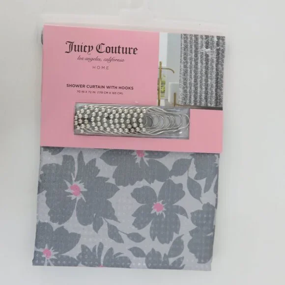 (#121) Juicy Couture Shower Curtain with Hooks