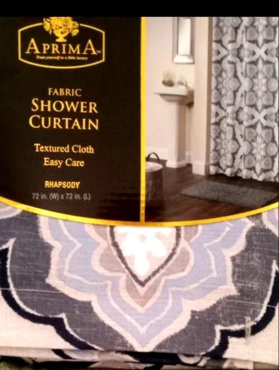 Rhapsody Textured Fabric Shower Curtain - Blue Gray