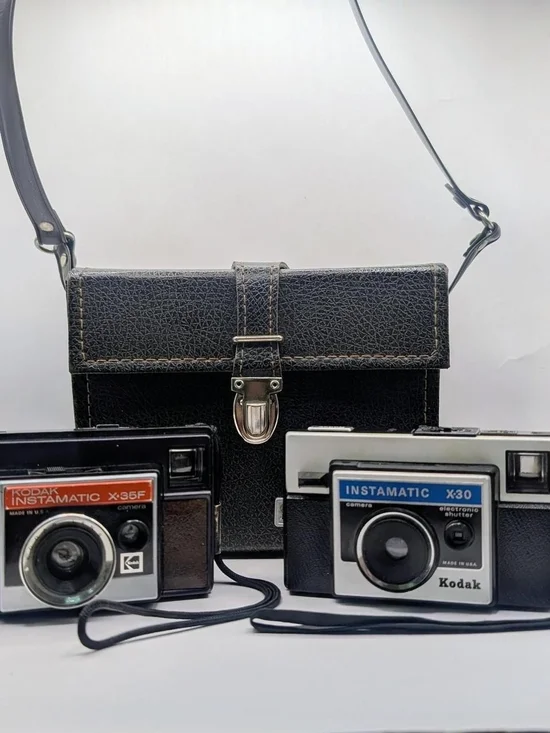 Kodak Instamatic X30 and X35F Cameras with Carrying Case