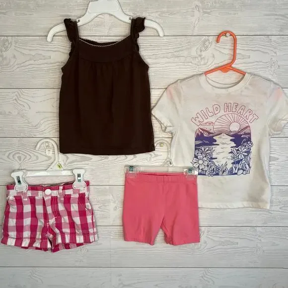 Girls’ bundle of Circo/Old Navy/Carter’s/Genuine Kids tops & shorts size 2T