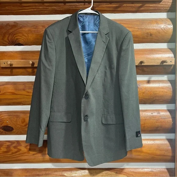 jf j.ferrar Charcoal Blazer with Blue Lining mens‎ 46