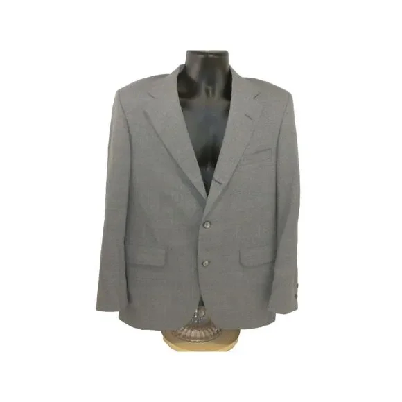 Brooks Brothers Sport Coat Mens 40 Gray Plaid 3 Button Lined Single Vent VTG USA