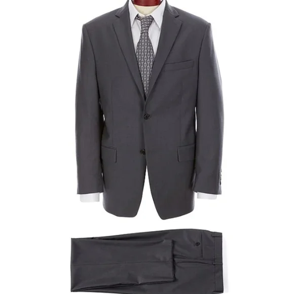 Ralph Lauren 100% Flat Front Solid Wool Suit