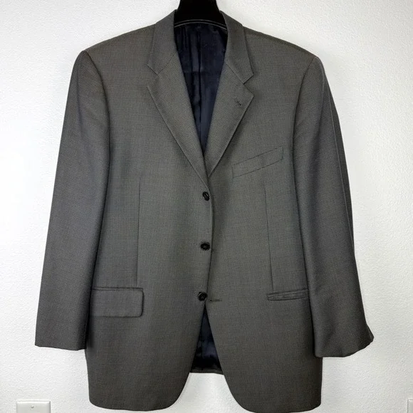 Joseph Abboud Nordstrom Mens 42S Blazer Grey Tan Super 100s Wool 3 Button Jacket