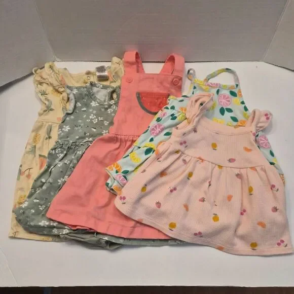 6 Fruit & Flower Summer Dresses Girls12 Months Carter's, Cat & Jack,  Gerbers
