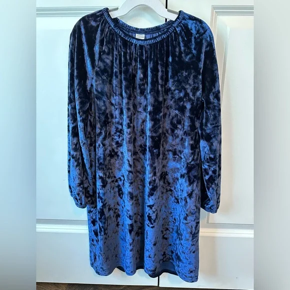 Harper Canyon Girls Blue Velvet Dress (Size 7)