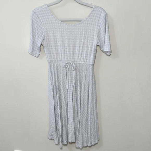 Omi Jo Well Dressed Wolf Gull Grey Gingham Empire Dress Viscose Girls Size 8