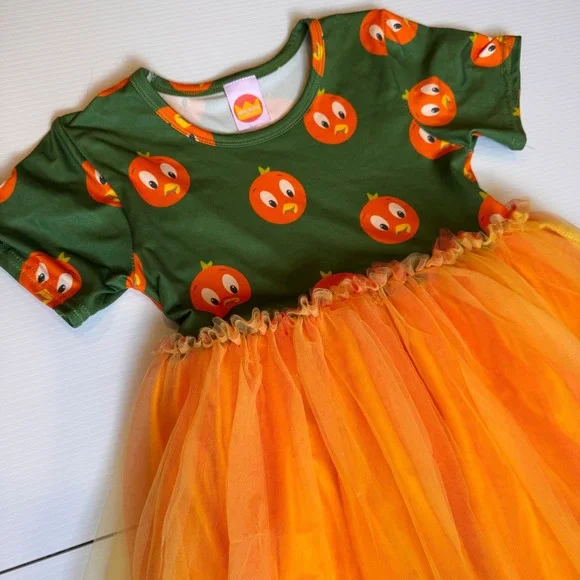 Orange‎ Bird Tutu Dress Kids 8 Green Orange Epcot Whitydarling