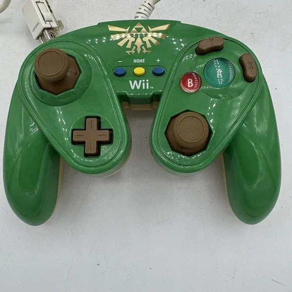 Nintendo Wii PDP‎ Controller 085-006 Wired Fight Pad Link Edition Green