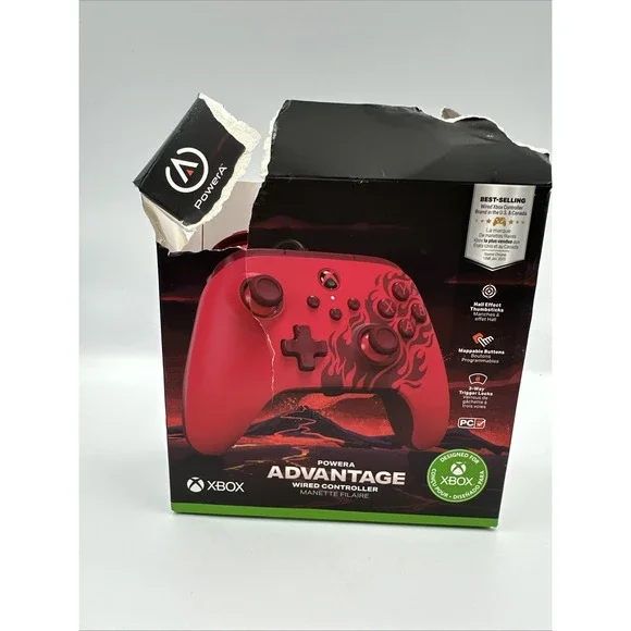 PowerA Advantage Wired Controller Xbox Series X|S Xbox One Red Flame Open Box