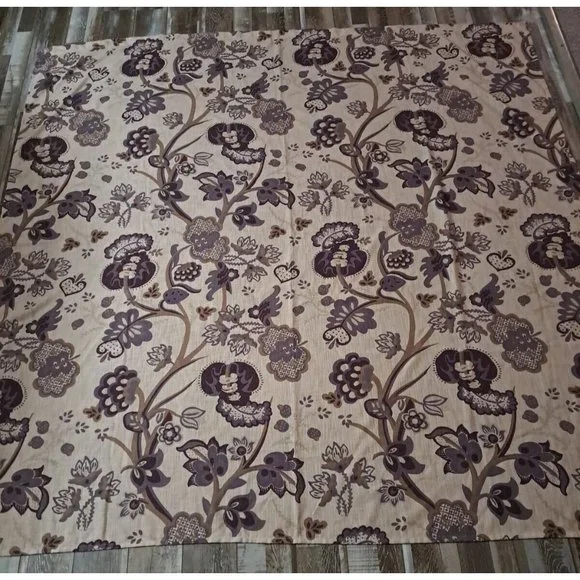 Target Home Fabric Shower Curtain Beige Purple Wild Floral Garden Contemporary