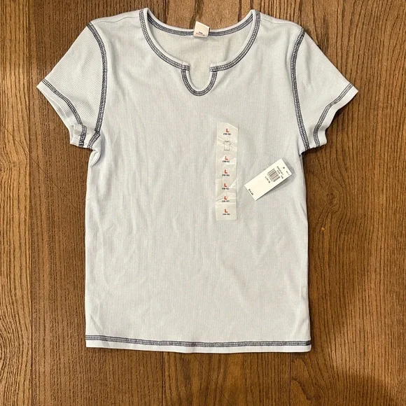 Old Navy Ribbed Blue T-Shirt
