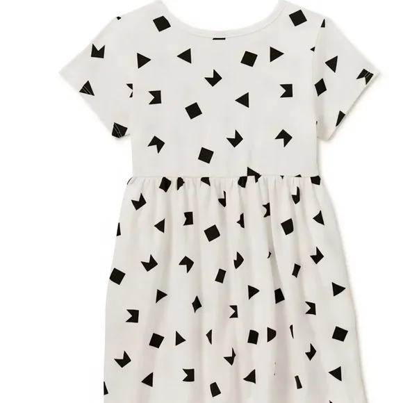 Wonder Nation Black and White A-Line Dress Short Sleeve Casual